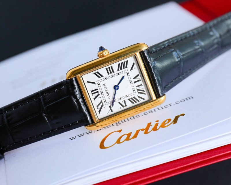 13341914321793808 TANK MUST SMALL GOLD LEATHER STRAP WHITE DIAL