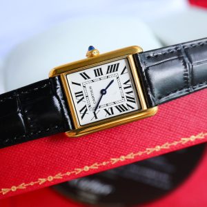 13341914323641484 TANK MUST SMALL GOLD LEATHER STRAP WHITE DIAL