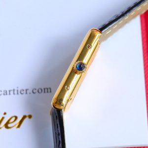 13341914325542530 TANK MUST SMALL GOLD LEATHER STRAP WHITE DIAL