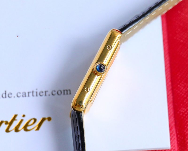 13341914325542530 TANK MUST SMALL GOLD LEATHER STRAP WHITE DIAL