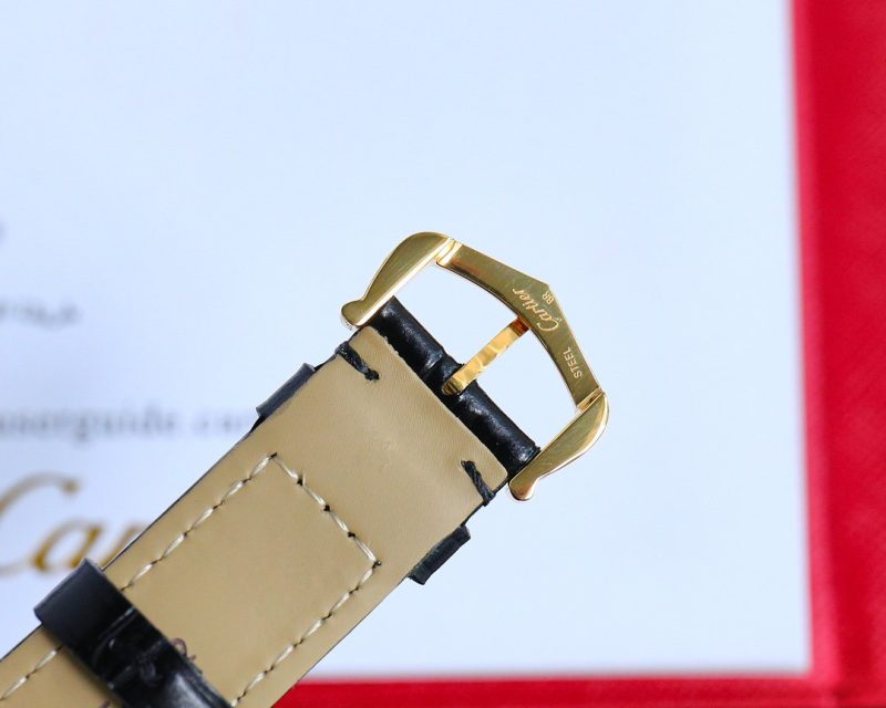 13341914327448965 TANK MUST SMALL GOLD LEATHER STRAP WHITE DIAL