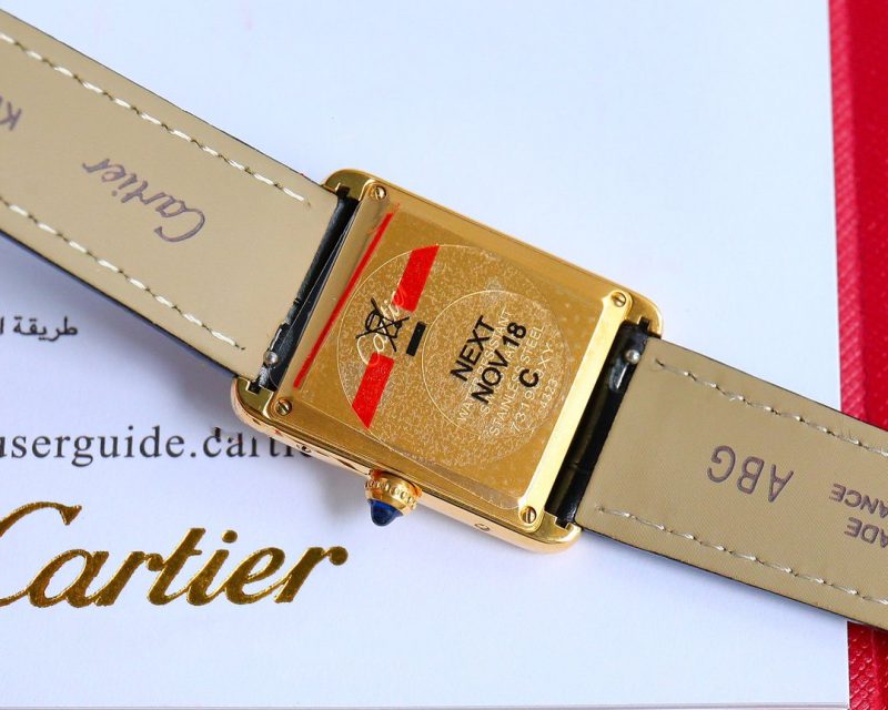 13341914329367925 TANK MUST SMALL GOLD LEATHER STRAP WHITE DIAL