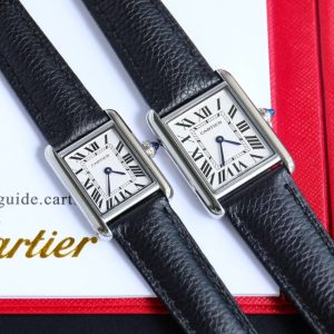 13341914376540362 TANK MUST SMALL STEEL LEATHER STRAP WHITE DIAL