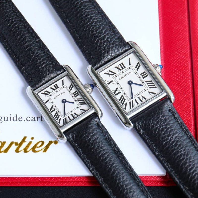 13341914376540362 TANK MUST SMALL STEEL LEATHER STRAP WHITE DIAL