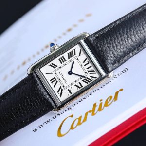 13341914378042427 TANK MUST SMALL STEEL LEATHER STRAP WHITE DIAL