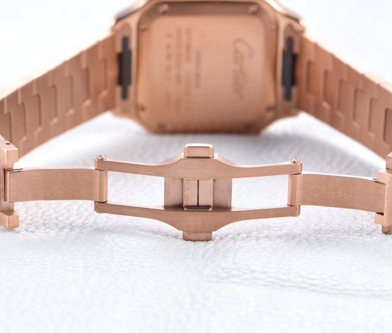 SANTOS LADY 35.1MM AUTOMATIC PINK GOLD DIAMOND BEZEL