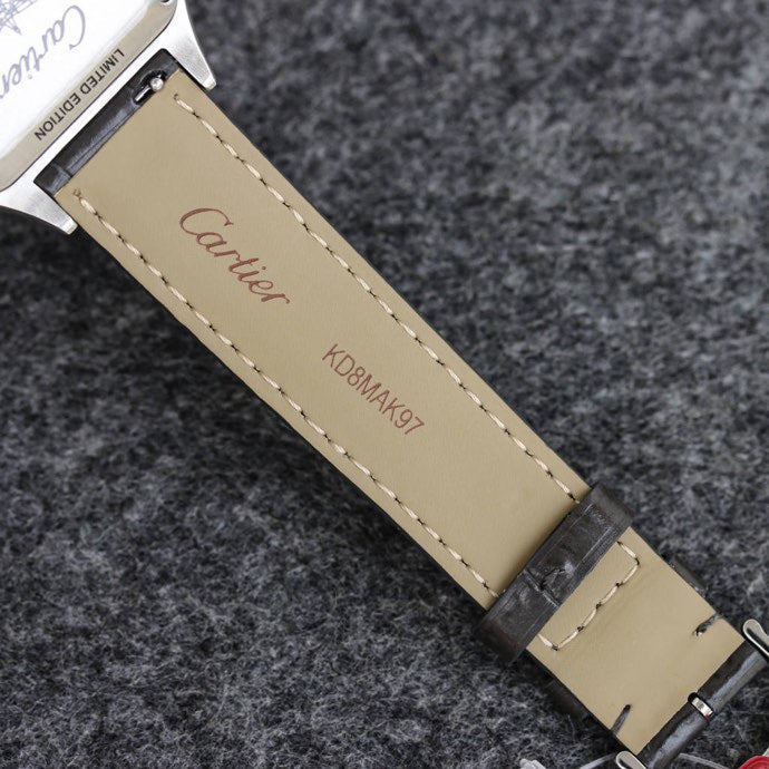 13343061413367698 SANTOS DUMONT LADY SILVER CASE CROCODILE STRAP