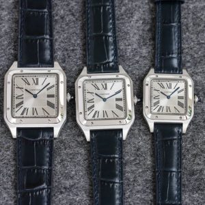 13343062106958146 SANTOS DUMONT LADY SILVER CASE CROCODILE STRAP