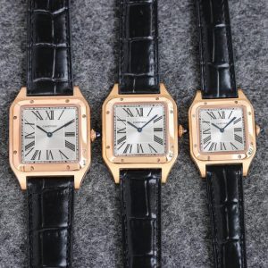 13343062151733714 SANTOS DUMONT LADY PINK GOLD CASE CROCODILE STRAP