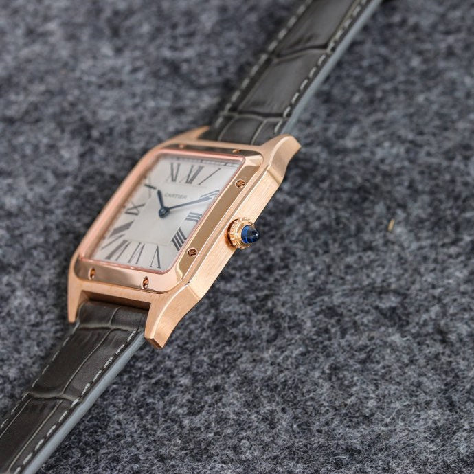 13343062162410498 SANTOS DUMONT LADY PINK GOLD CASE CROCODILE STRAP