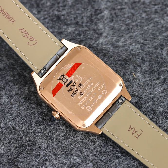 13343062163917789 SANTOS DUMONT LADY PINK GOLD CASE CROCODILE STRAP