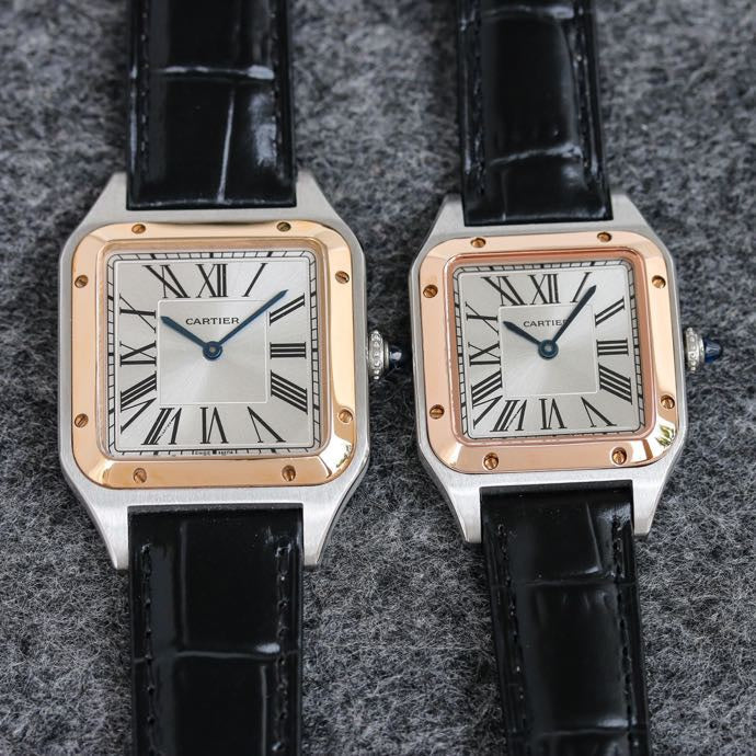 13343062165507911 SANTOS DUMONT LADY PINK GOLD CASE CROCODILE STRAP