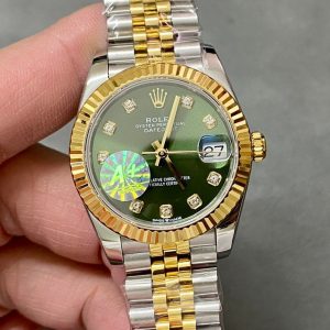 13343576246670600 DATEJUST 31MM GOLD STEEL GREEN DIAL