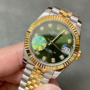 13343576260016388 DATEJUST 31MM GOLD STEEL GREEN DIAL