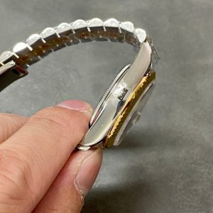 13343576494328335 DATEJUST 36MM GOLD STEEL DIAMOND NUMERALS GREEN DIAL