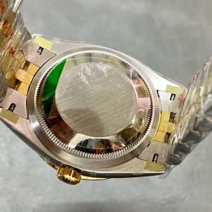 DATEJUST 36MM GOLD STEEL DIAMOND BEZEL GREEN DIAL