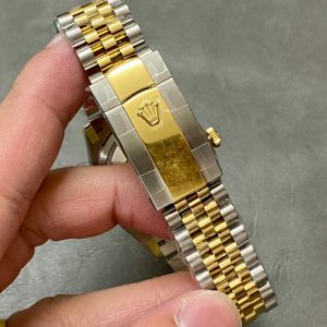 DATEJUST 36MM GOLD STEEL DIAMOND BEZEL GREEN DIAL