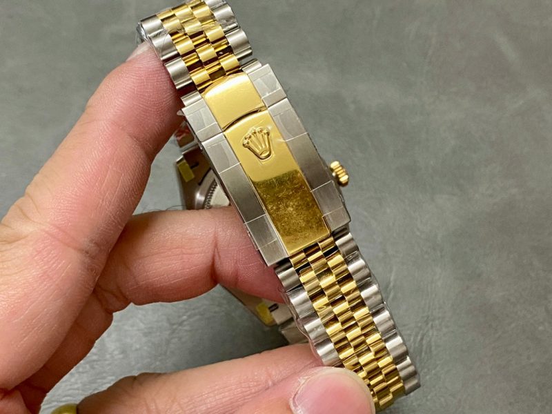 DATEJUST 36MM GOLD STEEL DIAMOND BEZEL GREEN DIAL