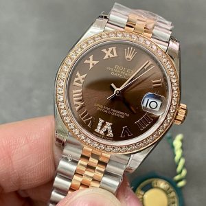 13343576763595318 DATEJUST 31MM PINK GOLD STEEL CHOCOLATE DIAL