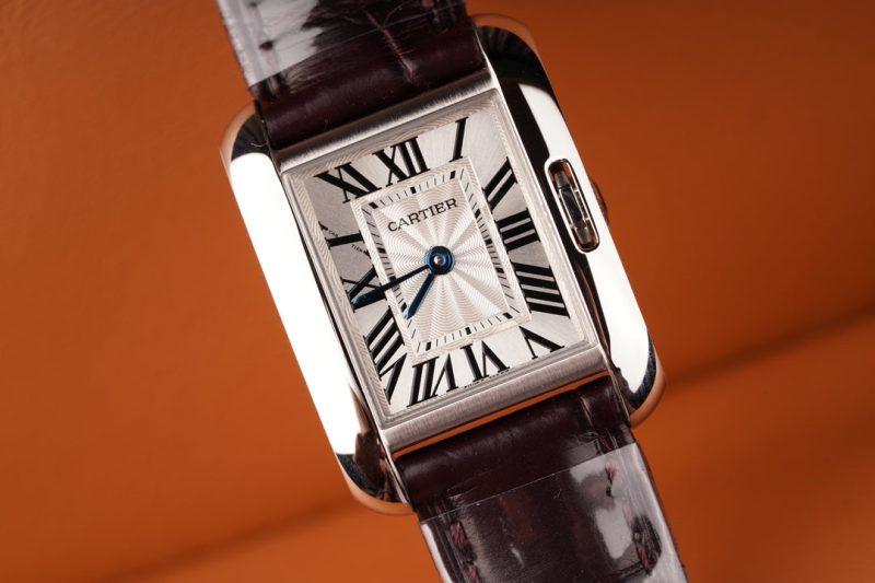 TANK ANGLAISE STEEL BURGUNDY LEATHER