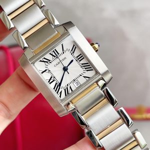 13344677689627485 TANK FRANCAISE 28 GOLD STEEL WHITE DIAL