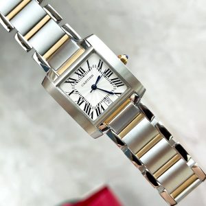 13344677720976640 TANK FRANCAISE 28 GOLD STEEL WHITE DIAL