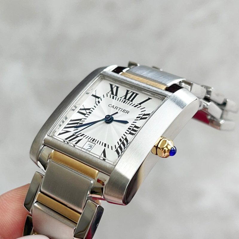 13344677724471486 TANK FRANCAISE 28 GOLD STEEL WHITE DIAL