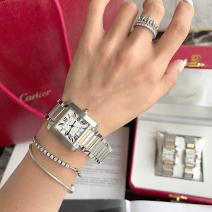 13344677729260120 TANK FRANCAISE 28 GOLD STEEL WHITE DIAL