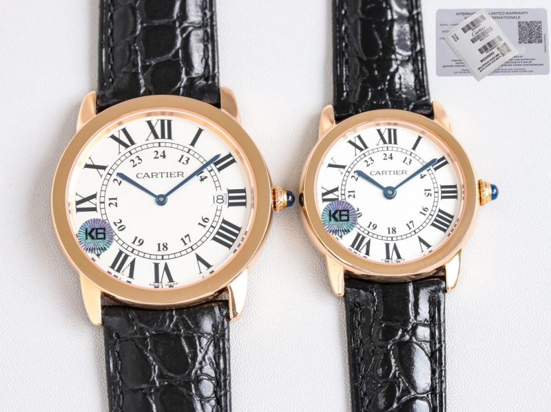 RONDE SOLO PINK GOLD BLACK LEATHER