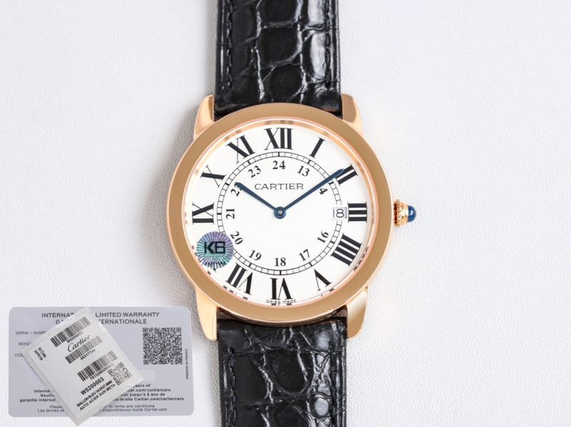 RONDE SOLO PINK GOLD BLACK LEATHER