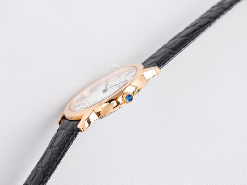 RONDE SOLO PINK GOLD BLACK LEATHER