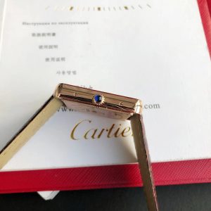 TANK SOLO QUARTZ PINK GOLD CASE BROWN LEATHER