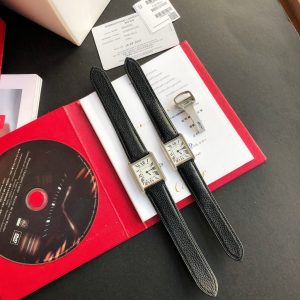 13349439432500468 TANK SOLO SILVER CASE BLACK CALFSKIN LEATHER