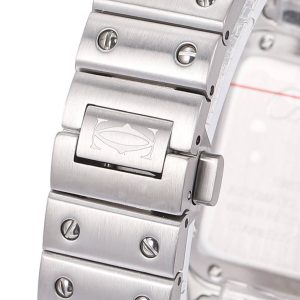 SANTOS LADY 35.1MM STEEL CASE BLUE DIAL DIAMOND BEZEL