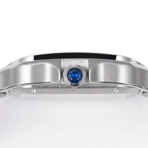 SANTOS LADY 35.1MM STEEL CASE BLUE DIAL DIAMOND BEZEL