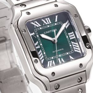 SANTOS LADY 35.1MM STEEL CASE DEEP GREEN DIAL
