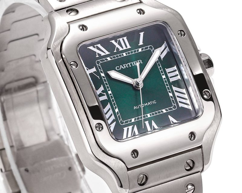 SANTOS LADY 35.1MM STEEL CASE DEEP GREEN DIAL