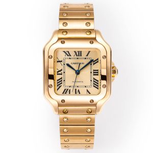 SANTOS LADY 35.1MM GOLD CASE GOLD DIAL