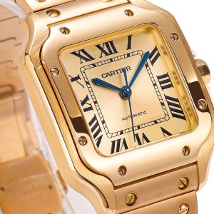 SANTOS LADY 35.1MM GOLD CASE GOLD DIAL