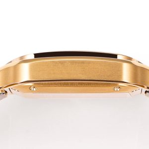 SANTOS LADY 35.1MM GOLD CASE GOLD DIAL DIAMOND BEZEL