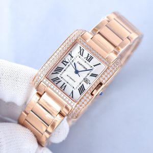 TANK ANGLAISE 30 PINK GOLD DIAMOND BEZEL