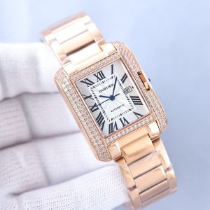 TANK ANGLAISE 30 PINK GOLD DIAMOND BEZEL