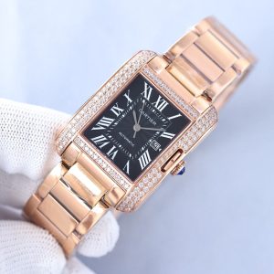 TANK ANGLAISE 30 PINK GOLD DIAMOND BEZEL