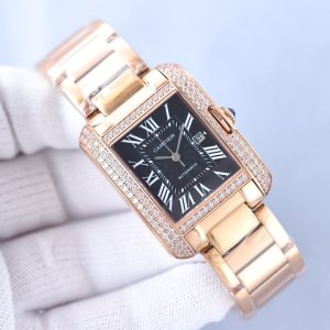 TANK ANGLAISE 30 PINK GOLD DIAMOND BEZEL