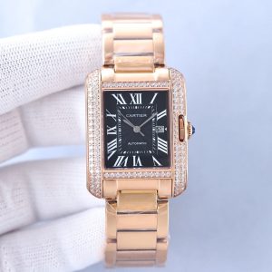 TANK ANGLAISE 30 PINK GOLD DIAMOND BEZEL