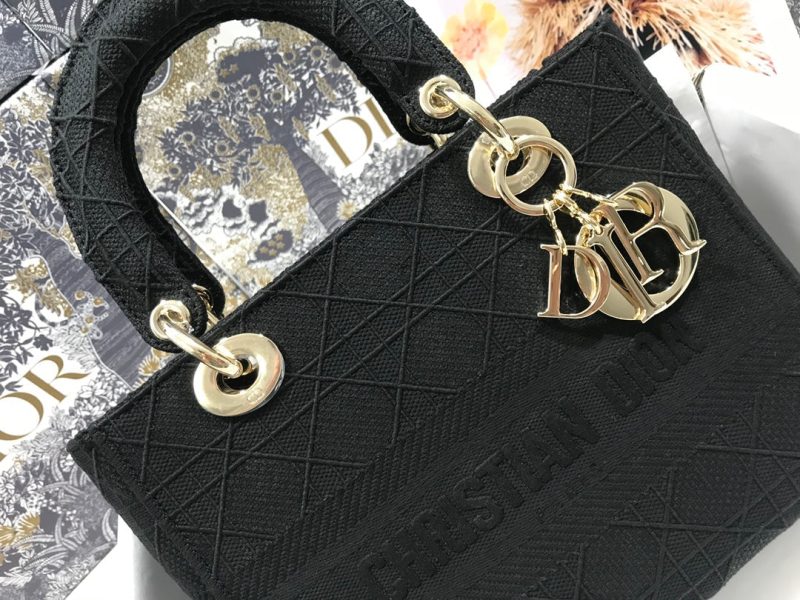 MEDIUM LADY D-LITE 24 BLACK CANNANGE EMBROIDERY