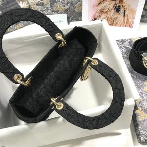 MEDIUM LADY D-LITE 24 BLACK CANNANGE EMBROIDERY