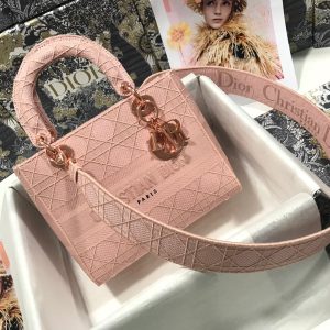 MEDIUM LADY D-LITE 24 PINK CANNAGE EMBROIDERY