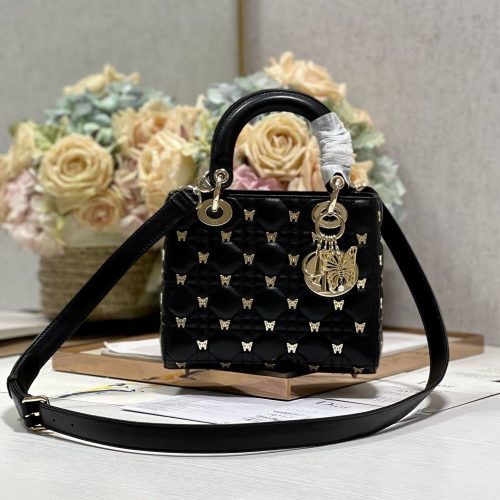 13350630490788617_e600b79b-6730-48d9-ab69-49b1dab57321 SMALL LADY 20 BUTTERFLY STUD BLACK LAMBSKIN