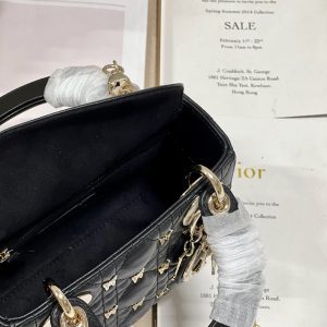 MINI LADY 17 BUTTERFLY STUD BLACK LAMBSKIN